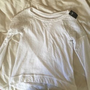 white lacey long sleeve blouse