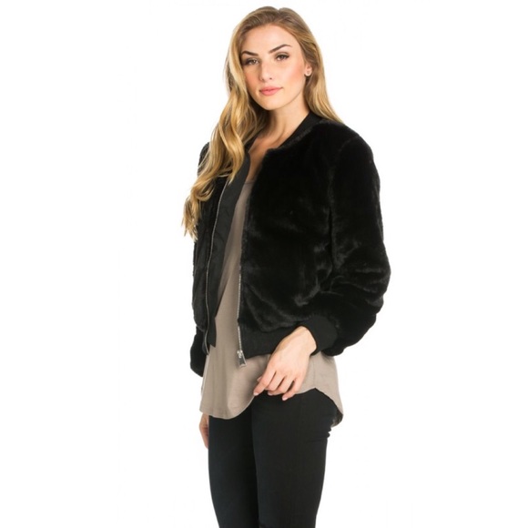 Faux Fur Bomber Jacket