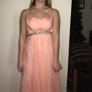 Peach colored prom dress