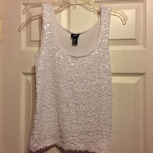 H&M white sequin Top