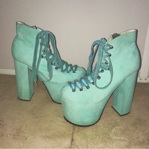 UNIF Hellbounds Mint Green Teal Boots Platforms 7