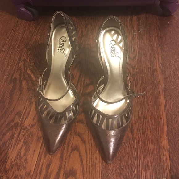 Brown Carlo Santana Pumps with strap!