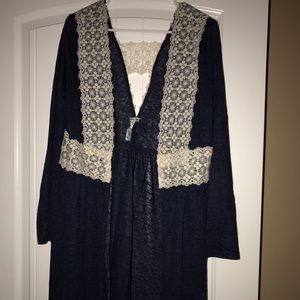 NWT Navy Cardigan with Lace