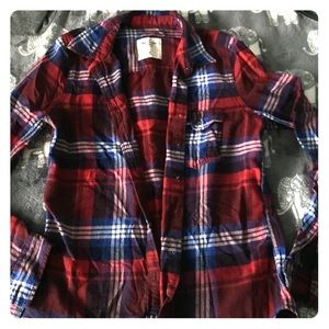 Abercrombie & Fitch M Red/Blue/White Plaid Shirt