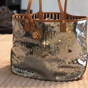 Henri Bendel silver sequins Tote. Great condition