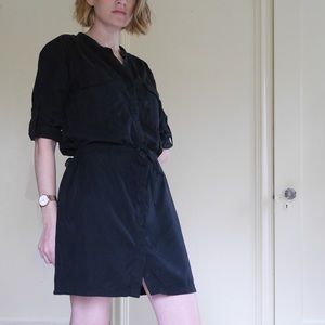 Mango black shirt dress