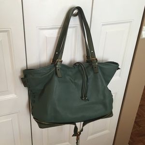 Authentic green leather Chloe tote bag