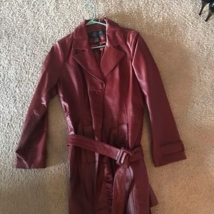 Size medium women's genuine leather trench coat.