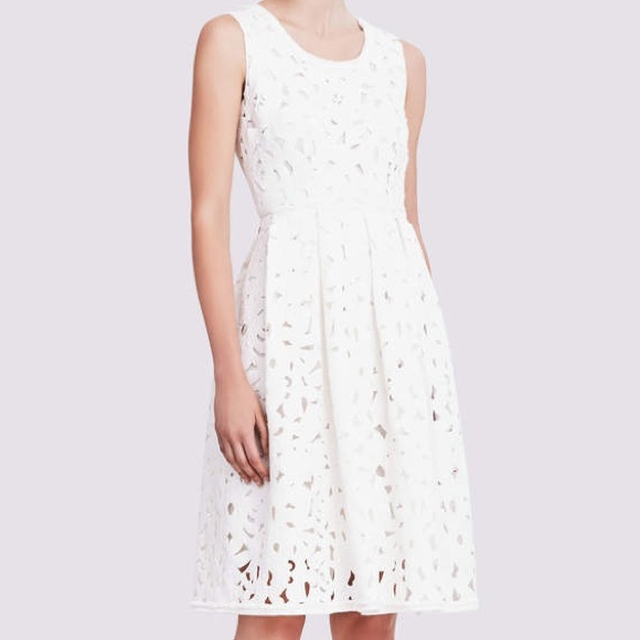 tahari white lace dress