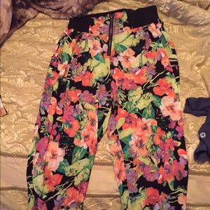 Floral parachute pants