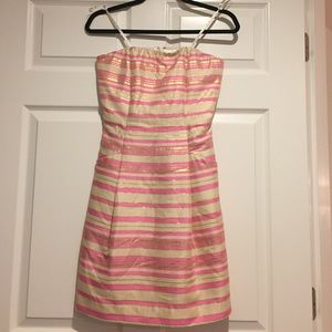 Gold and pink stripped Lilly Pulitzer dress