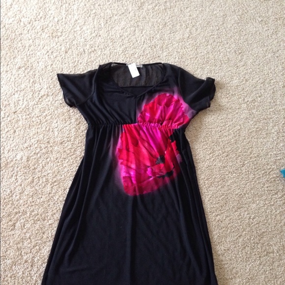 Black and pink sheer dress