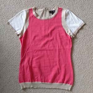 Colorblock short-sleeve sweater