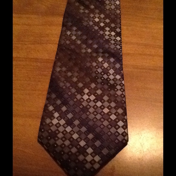 Calvin Klein Brown & Blue Silk Tie NWOT