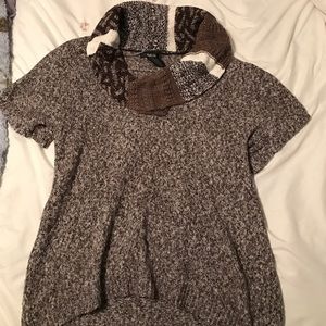 Sweater with detailed cowl