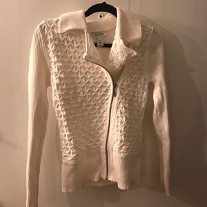 White House Black Market zip-up sweater