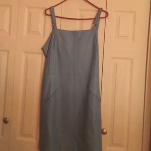 Power Blue Leather Jacket and dress