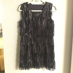 Fringe black fun dress size medium