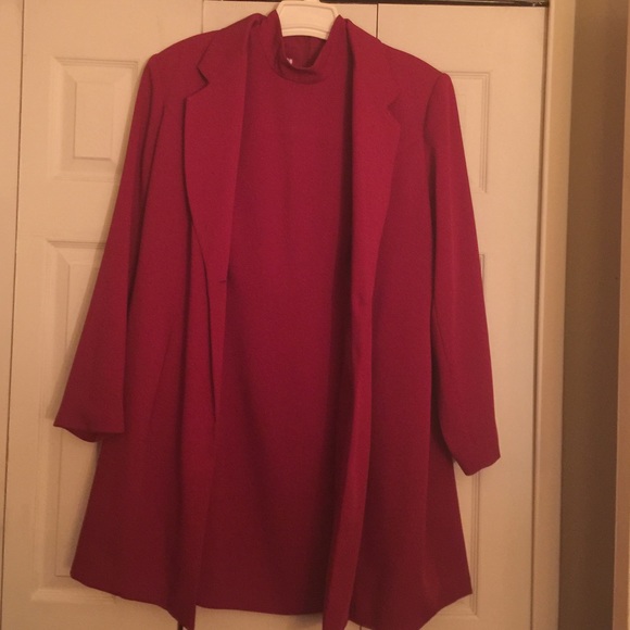 Burgundy dress and jacket