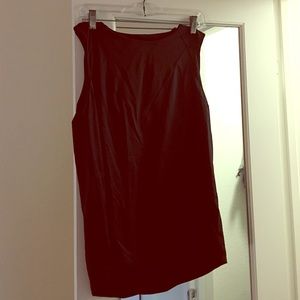 Lululemon black sleeveless shirt with mesh front.