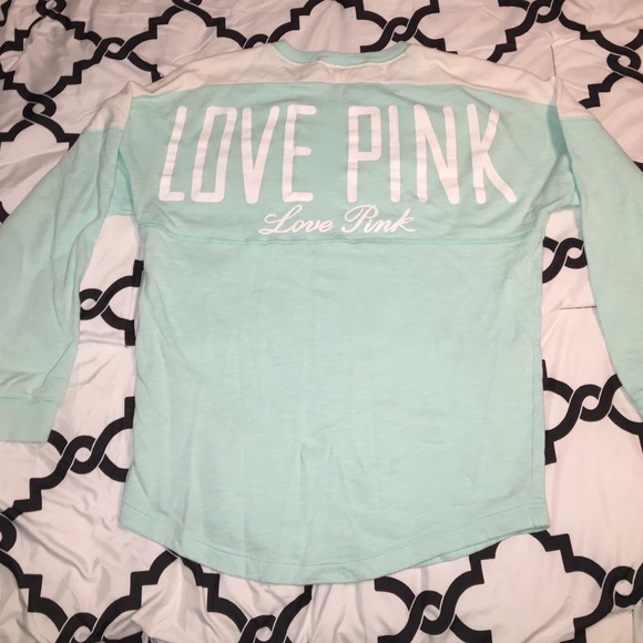 Tiffany blue PINK VS long sleeve spirit sweatshirt