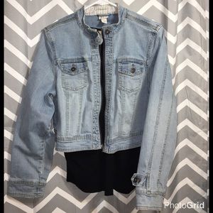 "Vintage" Moto style Jean Jacket - LB/Venezia