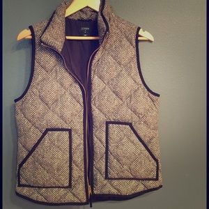 J crew herringbone puffer vest