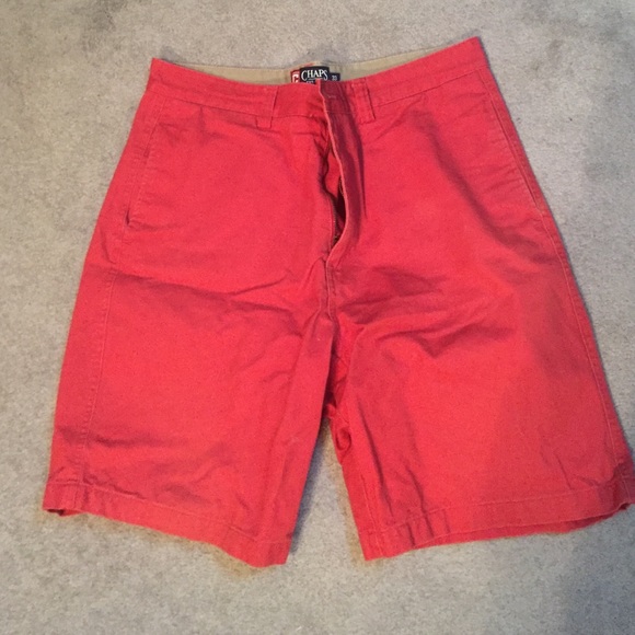 Red flat front shorts