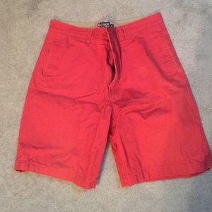 Red flat front shorts
