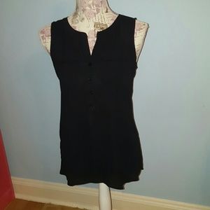 Black sleeveless blouse