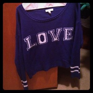 Cropped navy blue sweater from Delia's