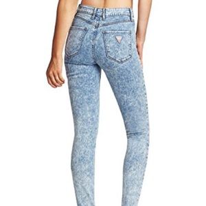 GUESS High-Rise Acid Wash Jeans