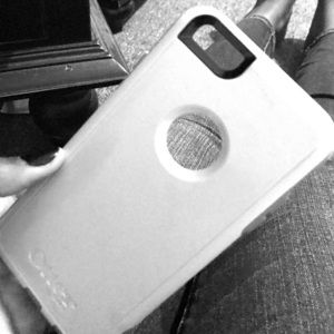 Blue Otterbox IPhone 6s Plus protective case.