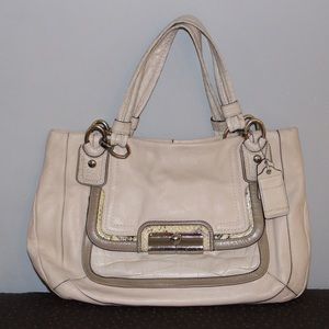 Coach tote with alligator and snake skin leather