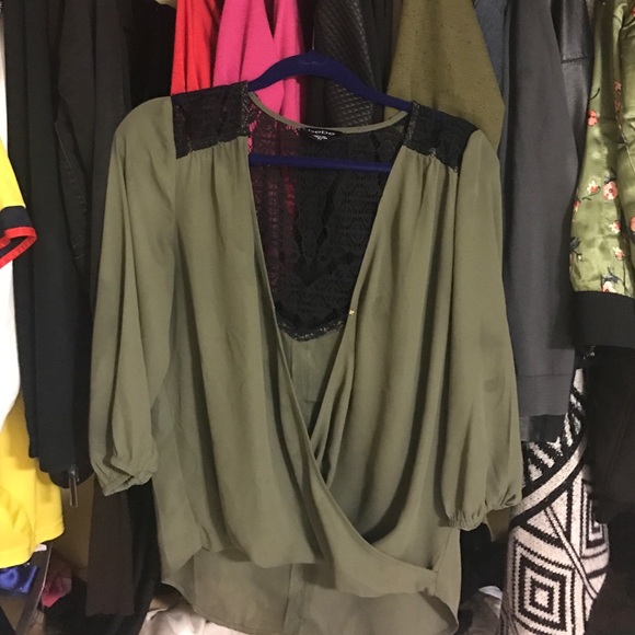 Bebe olive green shirt