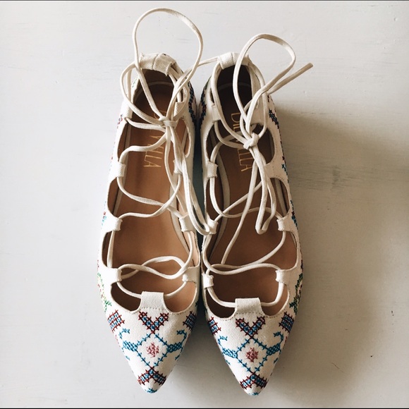 Anthropologie Shoes - 💕HP Billy Ella Lace-Up Flats 💕