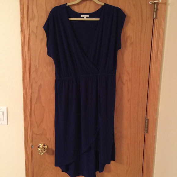 High low navy dress