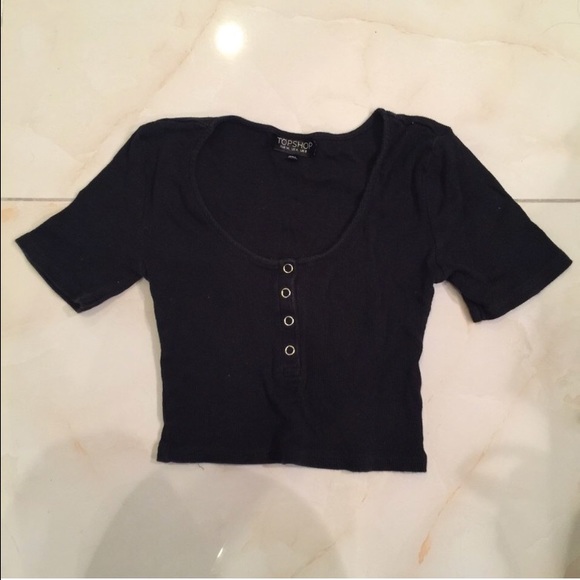 Topshop black crop top