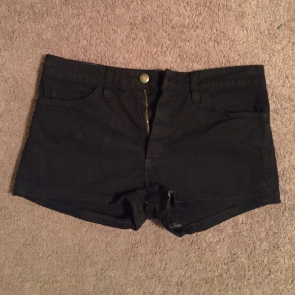 American apparel black denim jean shorts
