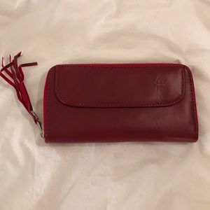 Nixon red leather wallet/clutch
