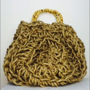 Large Round Jute Handbag