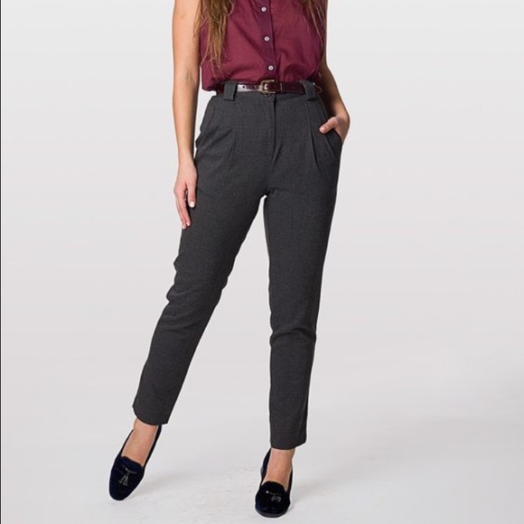 American Apparel twill high-waist pleated pant