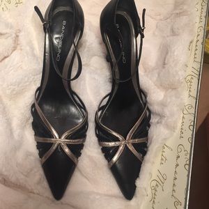 Black and silver heels