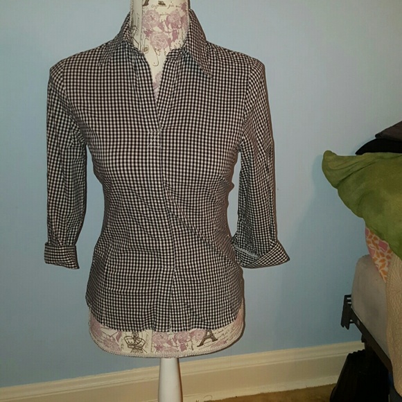 Black and white checkered blouse