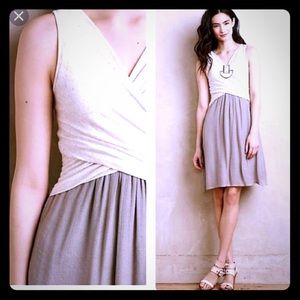 Amani beige and soft gray-brown surprise dress