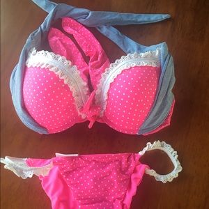 Beach bunny halter tie back bikini top