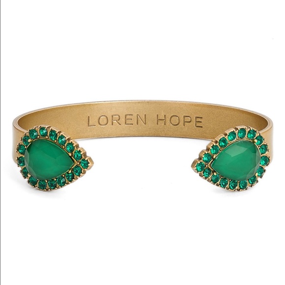 Loren Hope Sarra crystal Emerald Cuff