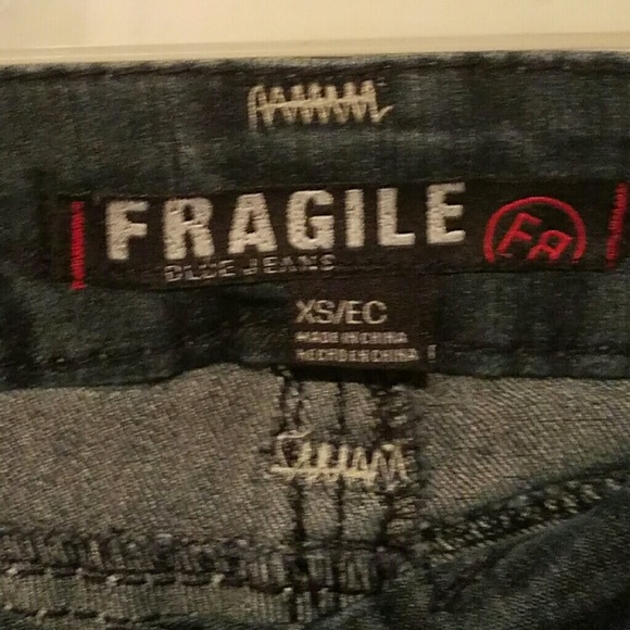 G) Fragile Blue Jeans Dark Wash Skinny Contrast S… - image 4