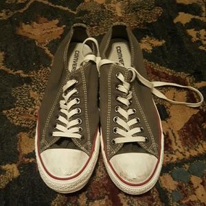 Make an offer!! Olive Converse Distressed Low Tops