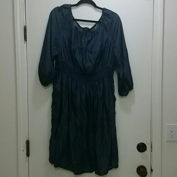 Denim inspired key hole dress